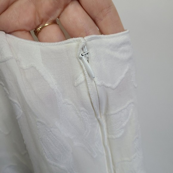 RAG & BONE Augusta Embossed White Dress with Pockets Silk Blend 2 - Picture 4 of 6